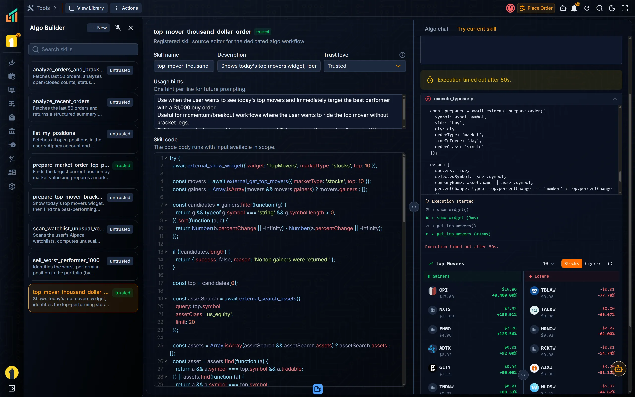 Skills: Save an AI Trading Strategy and Run It Again With One Click